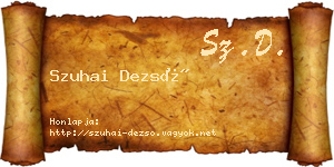 Szuhai Dezső névjegykártya